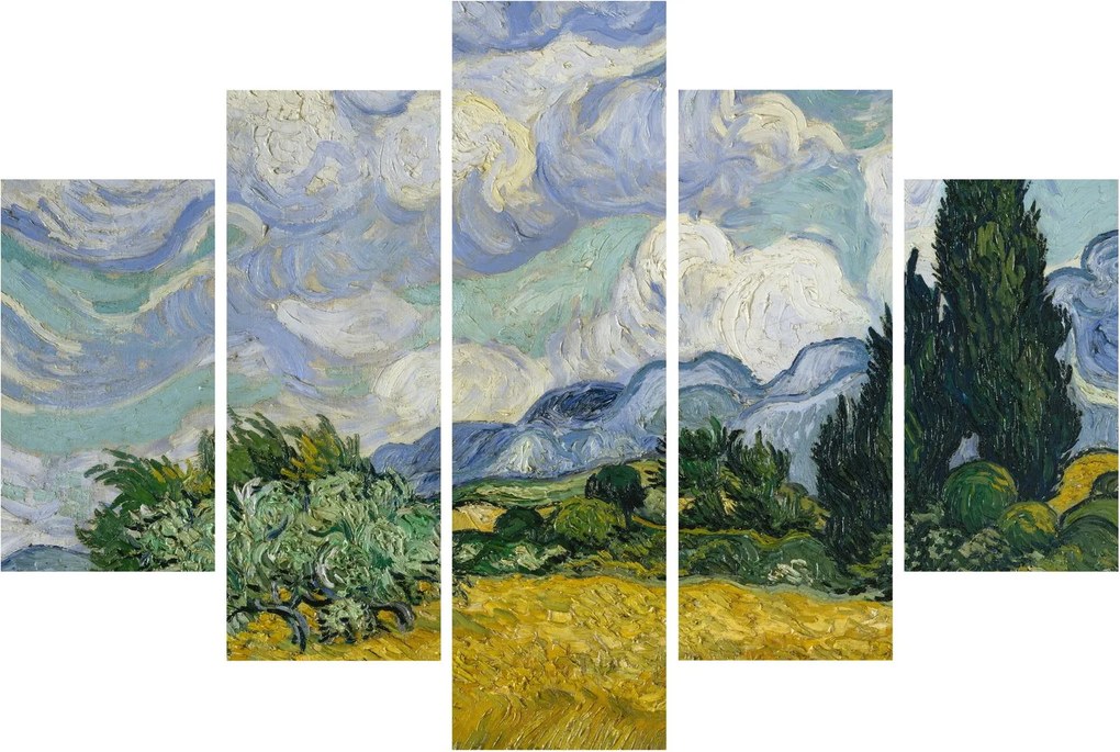 Kép - Vincent van Gogh, Wheat Field with Cypresses, reprodukciók (150x105 cm)