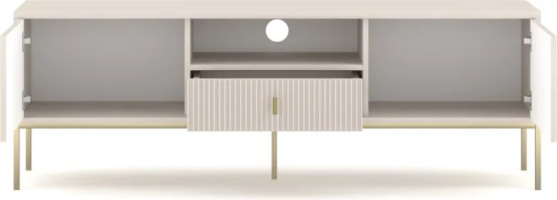 Komód 2 ajtóval és 1 fiókkal, kasmír színben, arany fogantyúkkal MAGGIORE