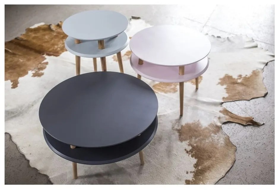 UFO fehér dohányzóasztal, Ø 70 cm - Ragaba