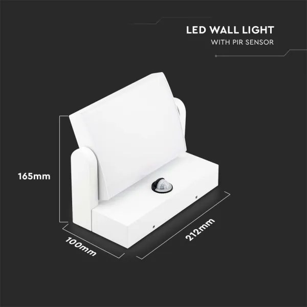 LED kültéri fali lámpa szenzorral LED/17W/230V 3000K IP65 fehér
