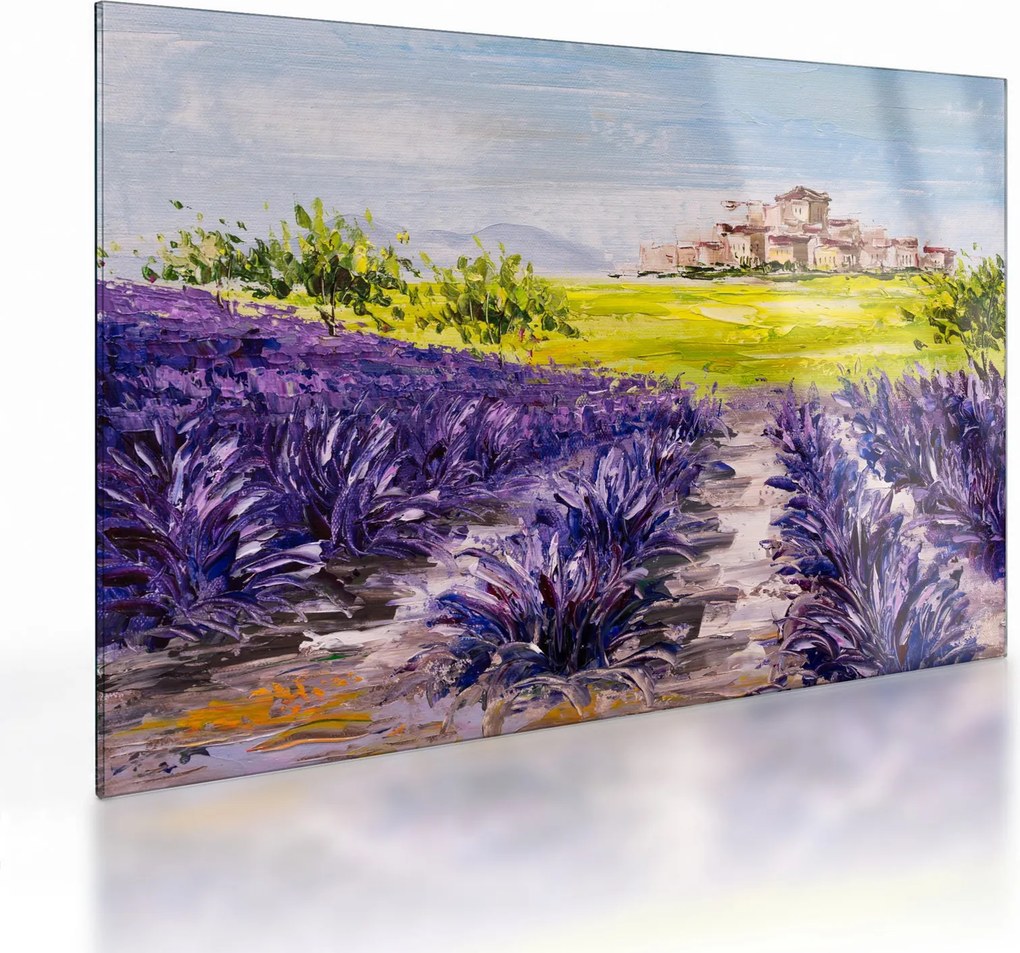 Kép - Provence, franciaország, olajfestmény (üvegen) (70x50 cm)