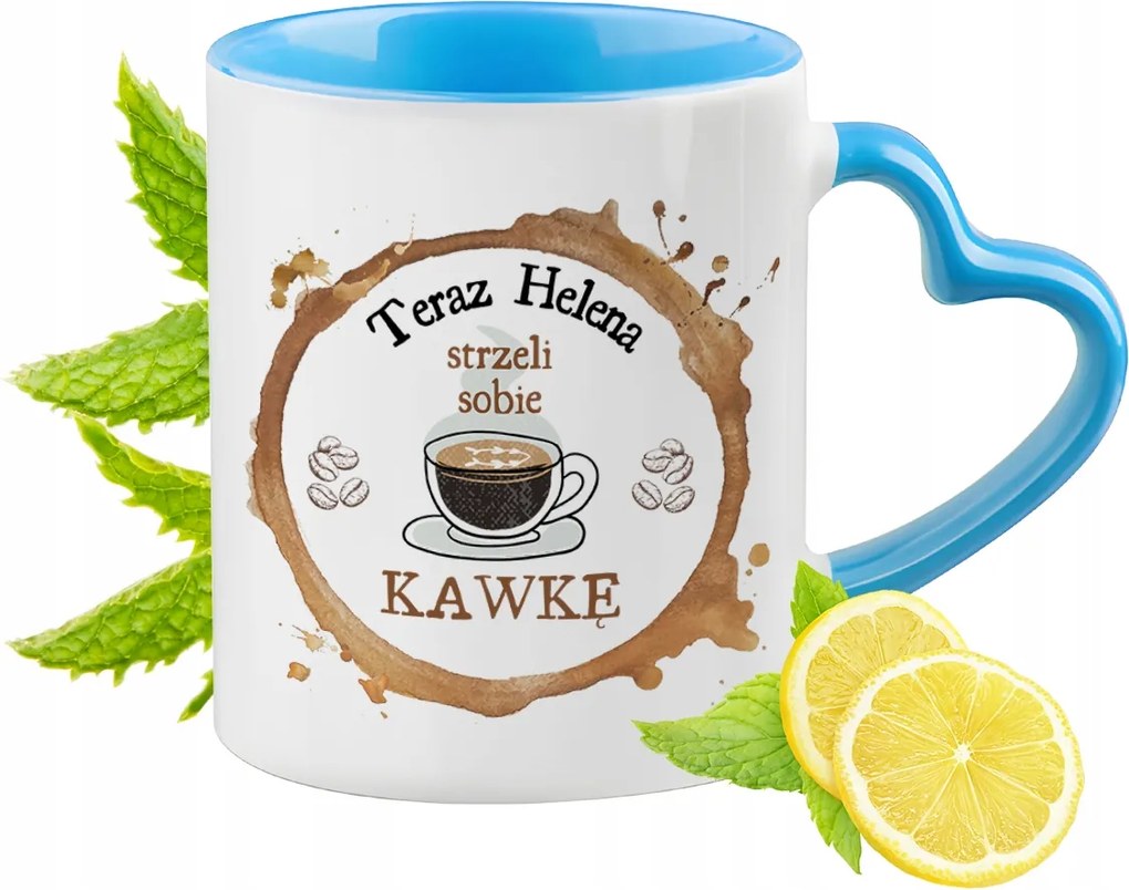 Helena Kék Bögre Szív Alakú Füllel Kávé Ajándék