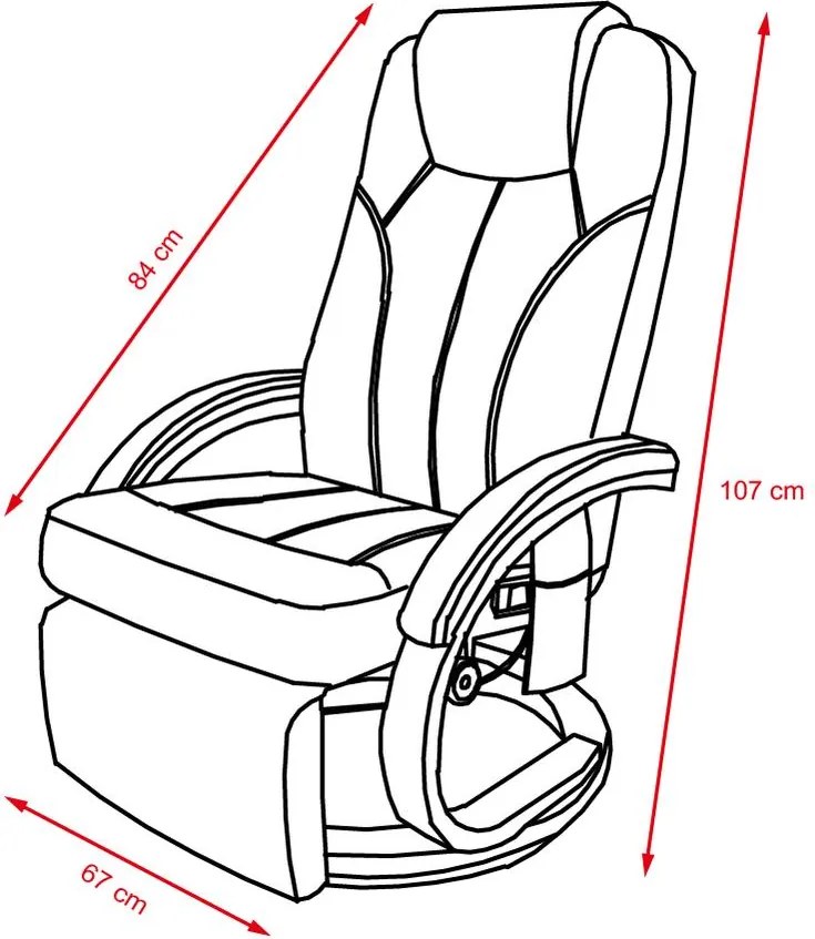 VINTAGE Relaxációs, állítható, fűthető masszázsfotel - fekete