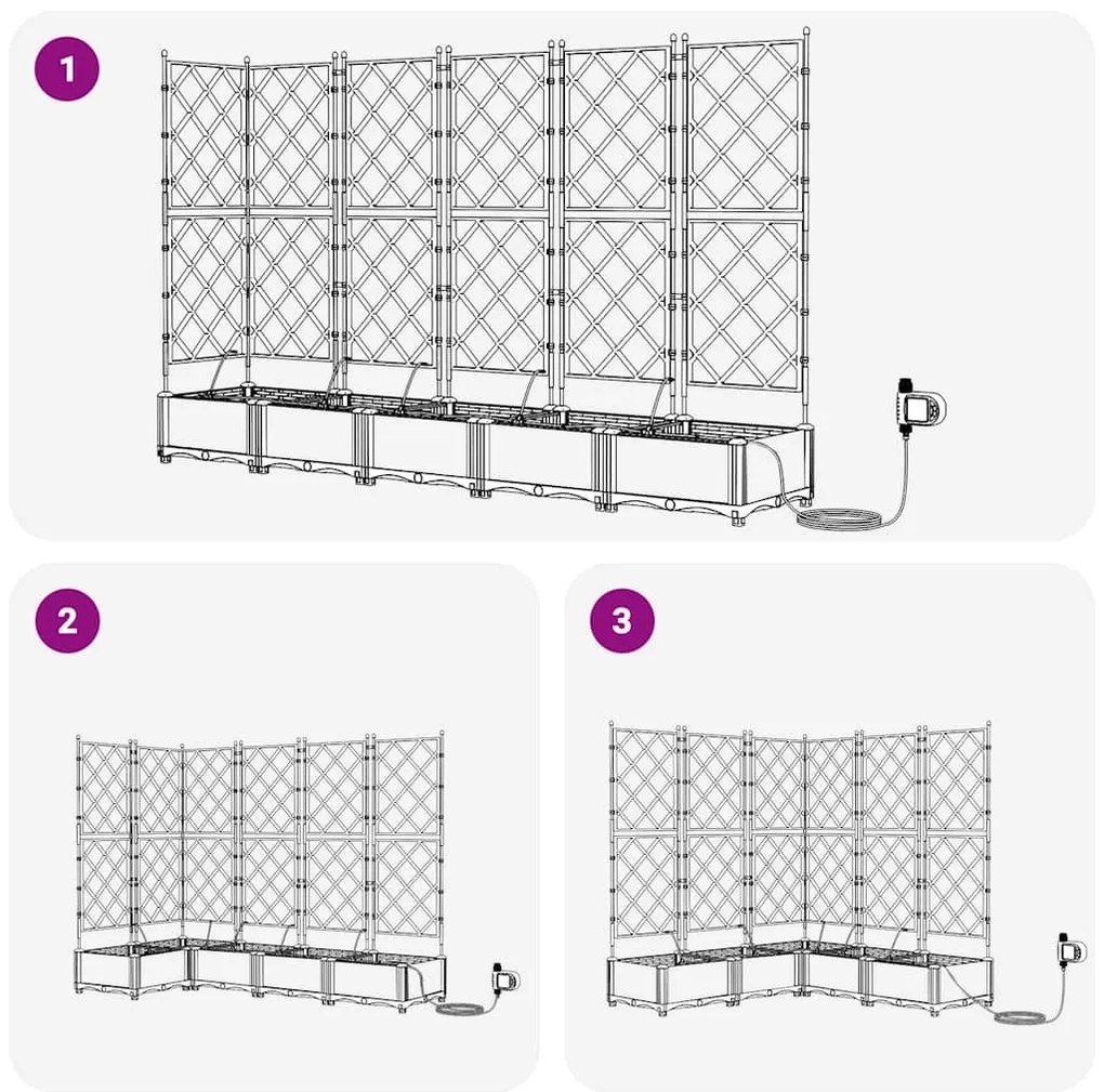 Kerti ültetők Fekete 120 x 120 x 126 cm Acél