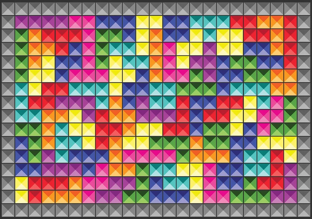 Fotótapéta Színes mozaik Pixel Tetris absztrakt 416x254 +ragasztó