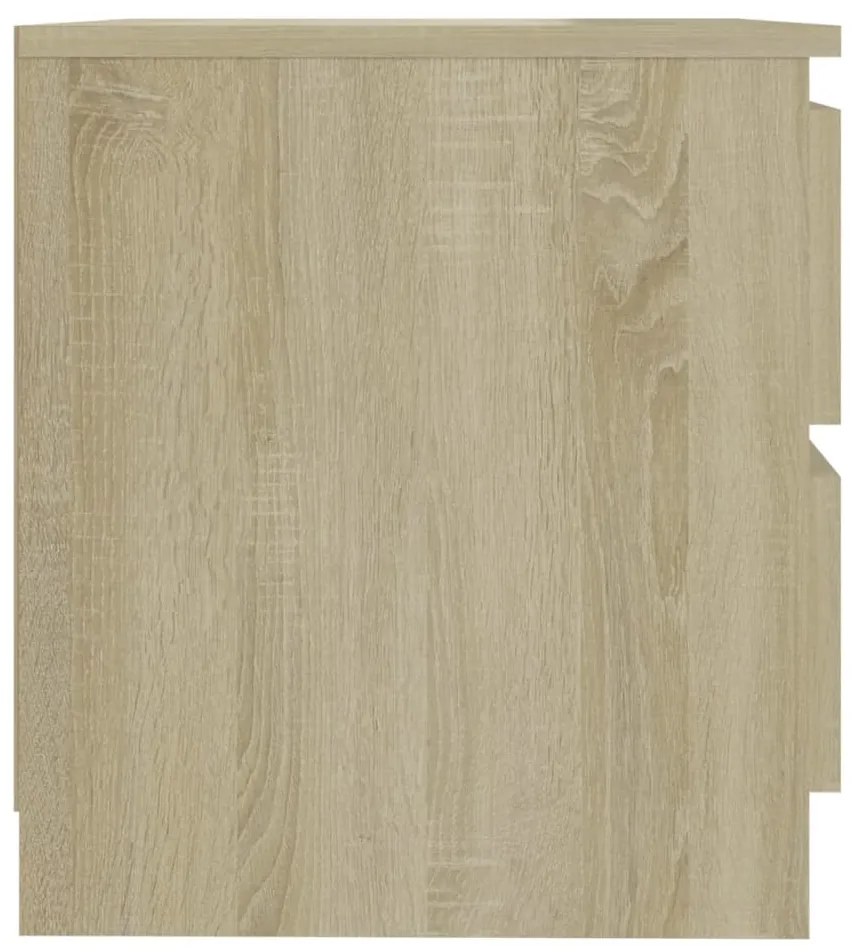 2 db sonoma tölgy színű szerelt fa éjjeliszekrény 50x39x43,5 cm