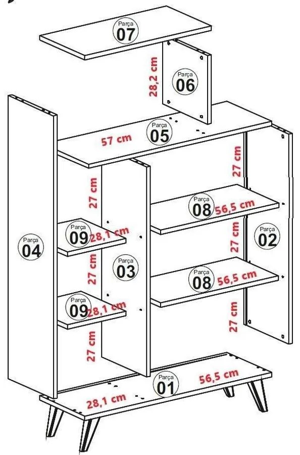 Könyvespolc Form - Fehér