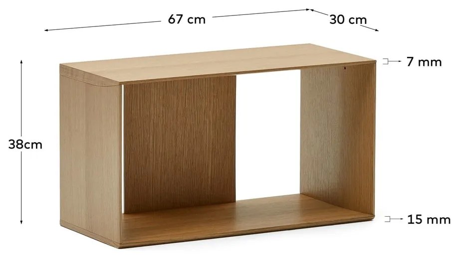 Natúr színű moduláris polcrendszer tölgyfa dekorral 67x38 cm Litto – Kave Home