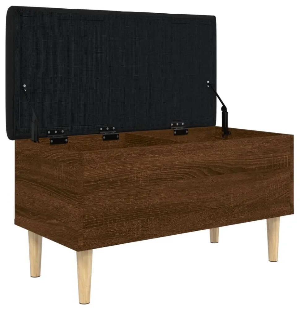 barna tölgy színű szerelt fa tárolópad 82x42x46 cm