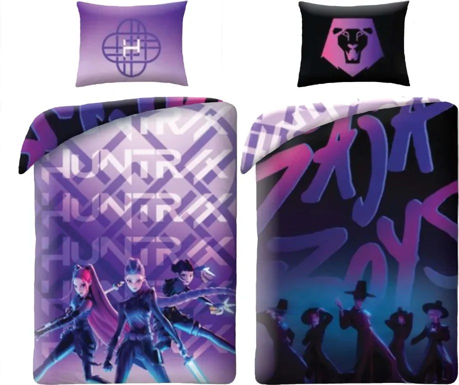 K-pop Démonvadászok Enemies kétoldalas ágyneműhuzat 140×200cm, 70x90 cm microfibre
