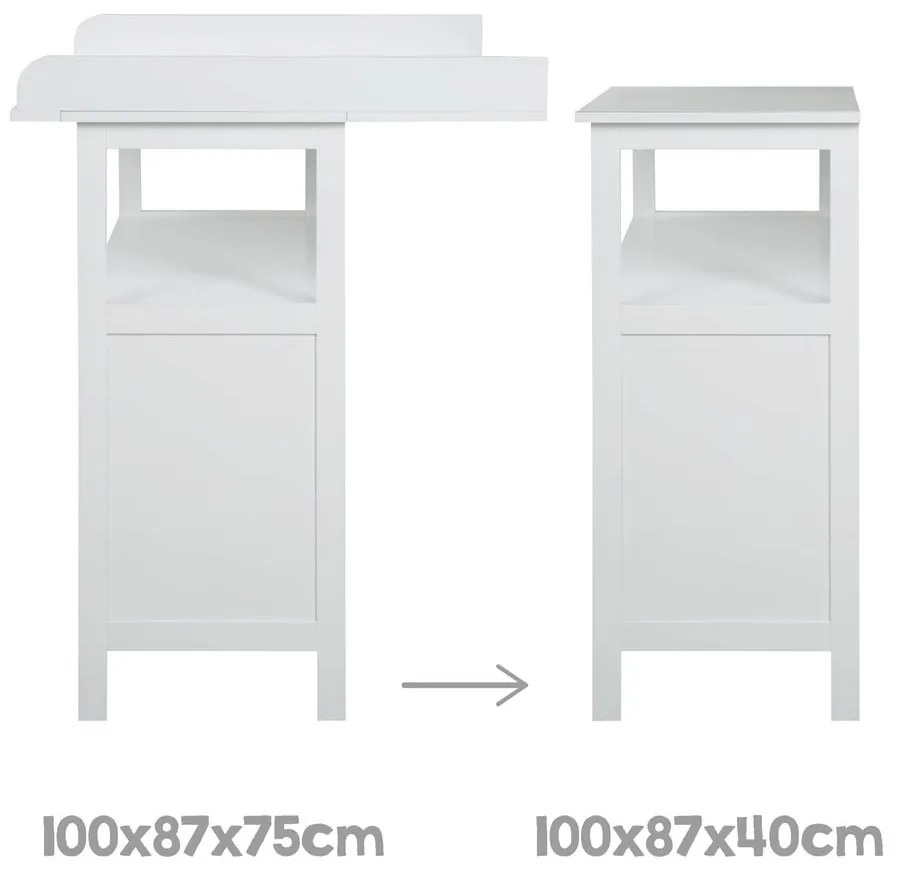 Szürke gyerek komód pelenkázó feltéttel 87x100x75 cm Hamburg – Roba