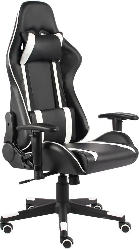 vidaXL fehér PVC forgó gamer szék