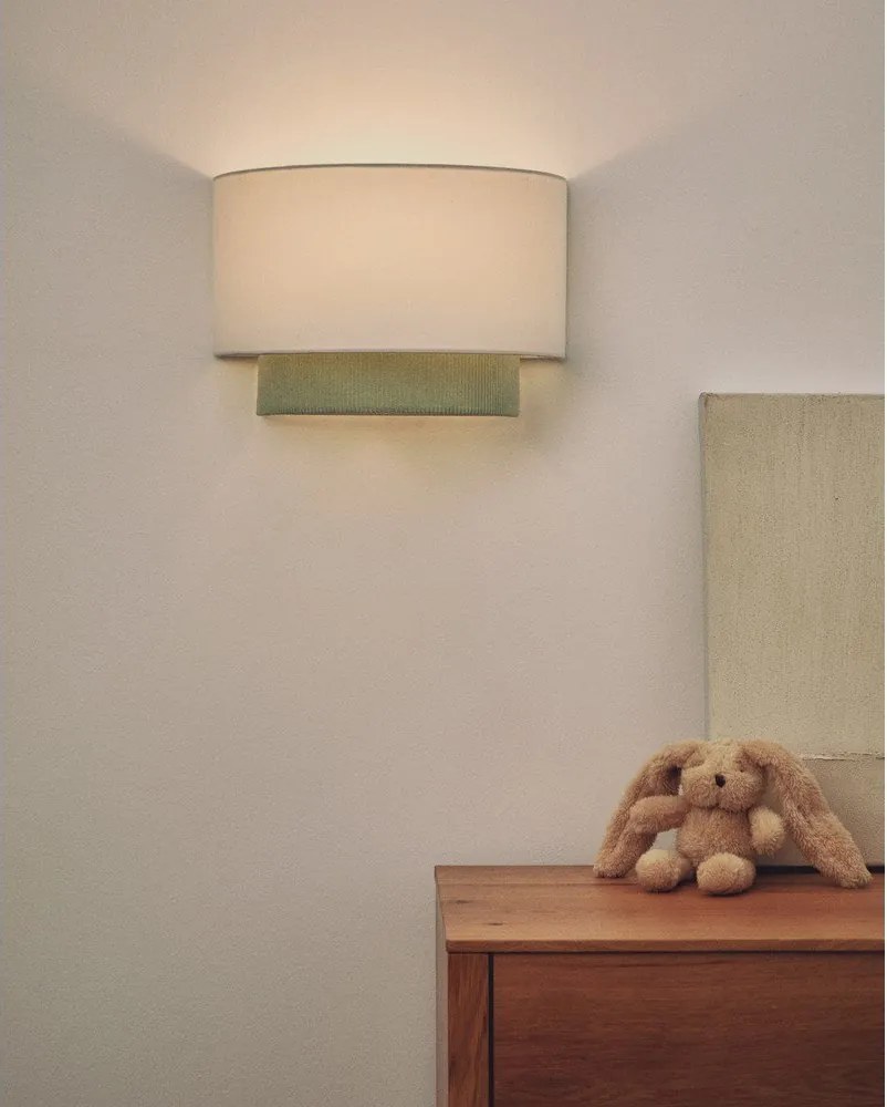 Fehér-türkiz gyerek lámpa textil búrával Bianella – Kave Home