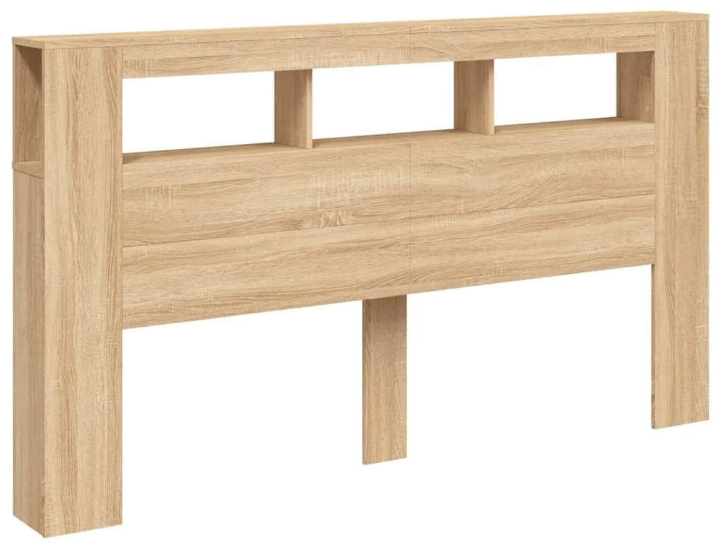 sonoma tölgy színű szerelt fa LED-es fejtámla 180x18,5x103,5 cm