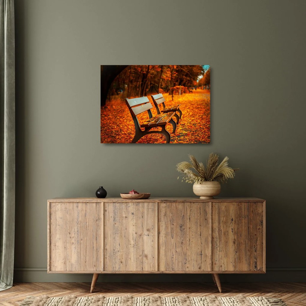 Padok ősszel képe (üvegen) (70x50 cm)