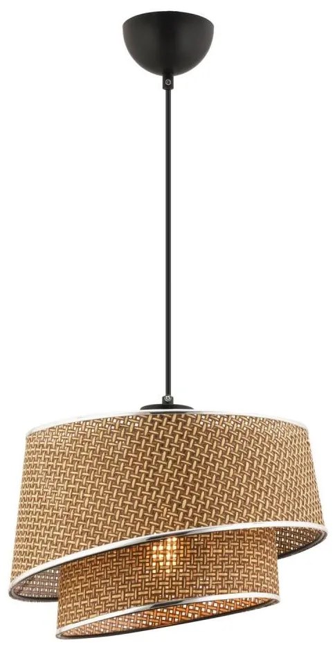 BARETTE kábeles csillár 1xE27/60W/230V barna/fényes króm