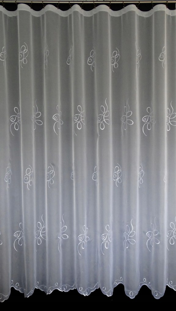 Mg Függöny Hiot Fátyol Hímzés fehér 270x250 pol szalaggal