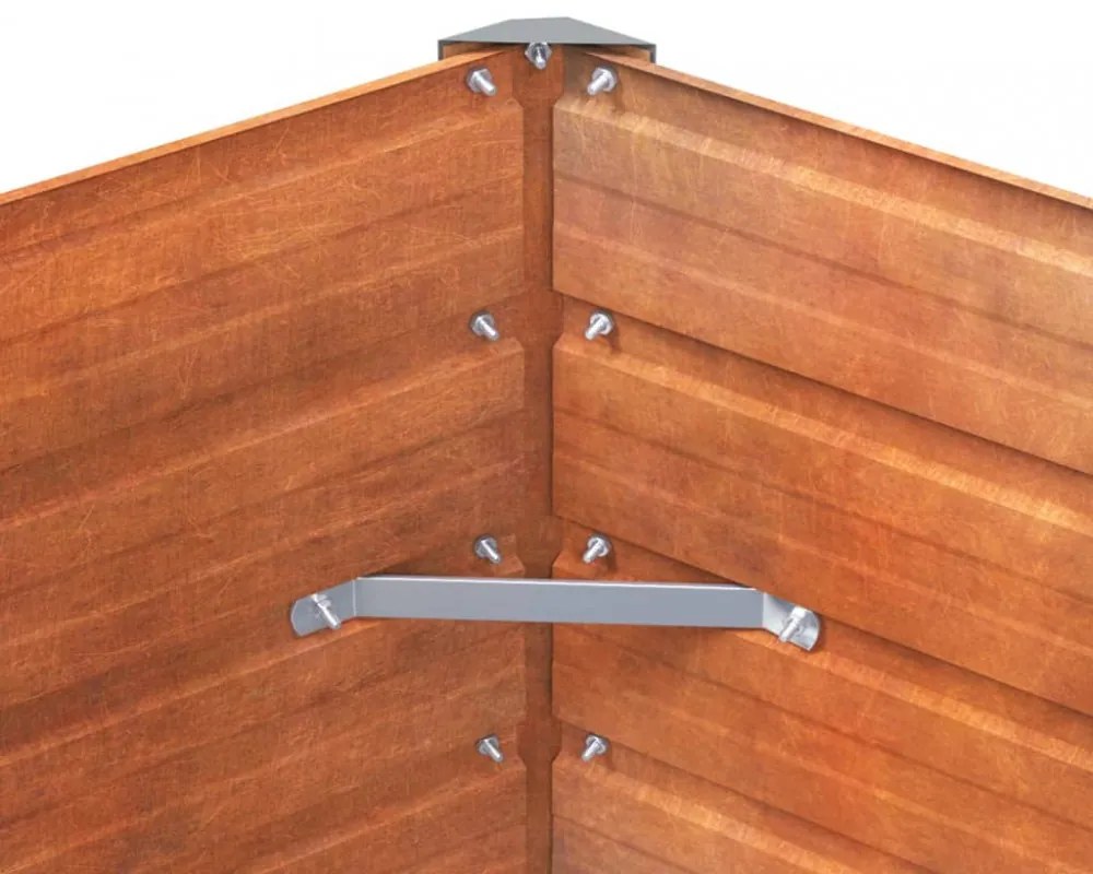 rozsda színű corten acél kerti magaságyás 129 x 129 x 77 cm