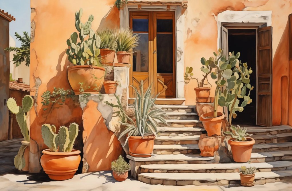 Poszter 91,5x60cm Napsütötte Kaktuszsarok