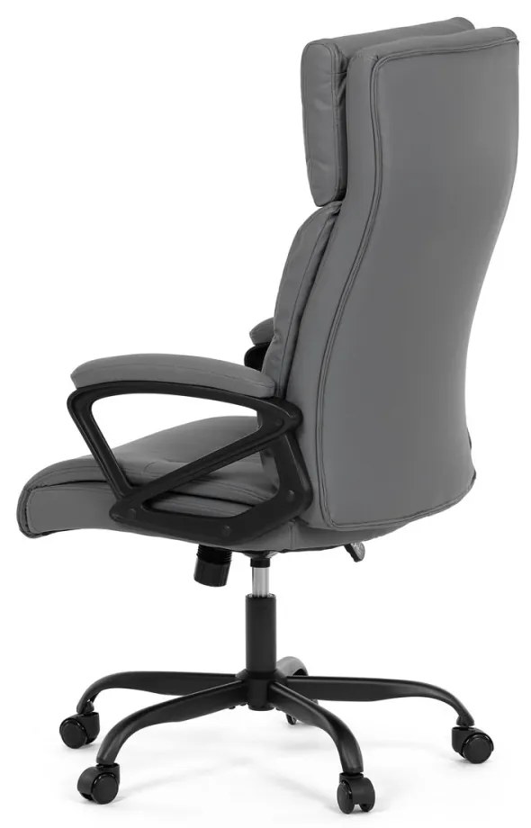 Scaun pivotant de birou confortabil în gri cu tapițerie din piele artificială. KA-Y346