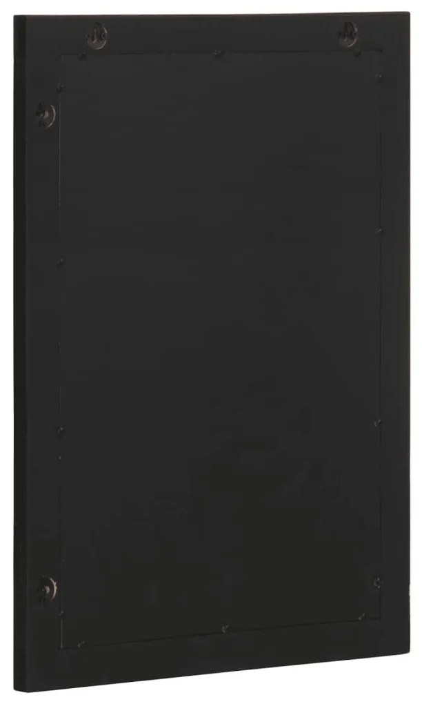 Fekete szerelt fa és sárgaréz fürdőszobatükör 50 x 70 x 2,5 cm