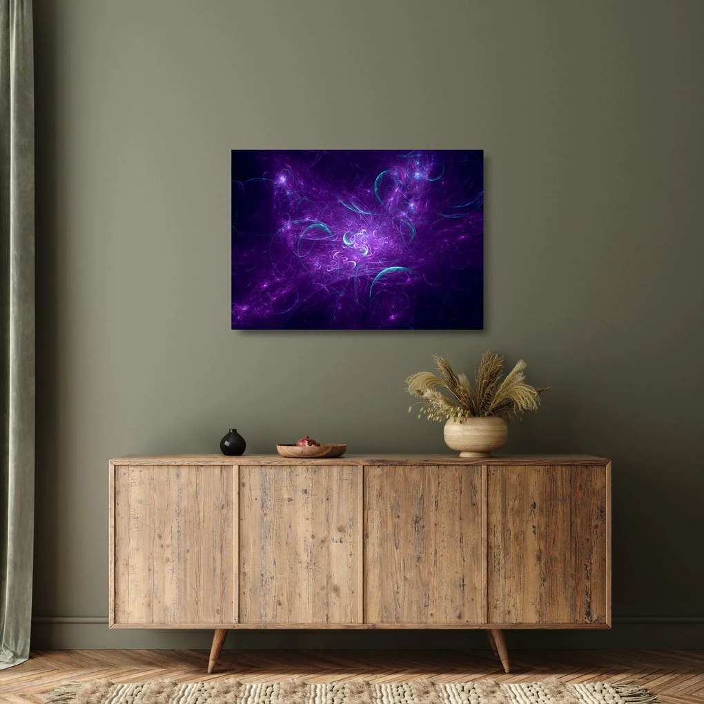 Modern kék absztrakció képe (üvegen) (70x50 cm)