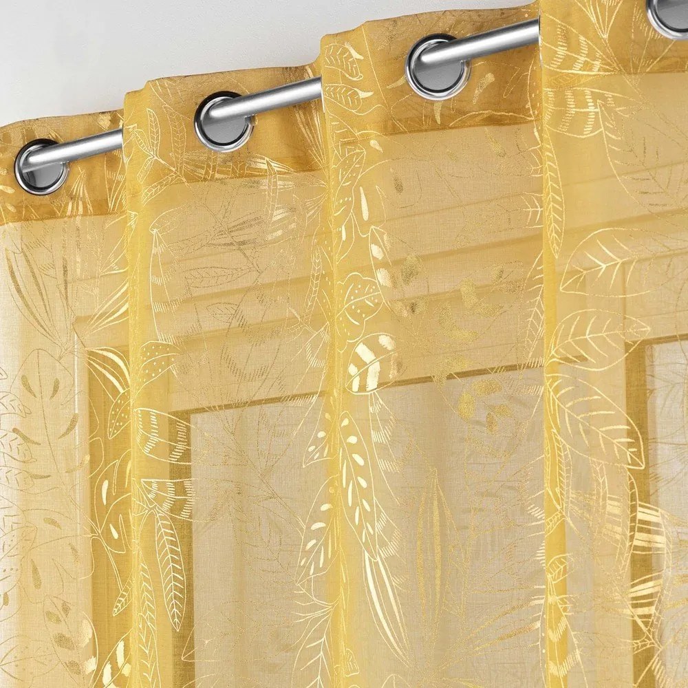 Sárga átlátszó függöny 140x280 cm Belflor – douceur d'intérieur