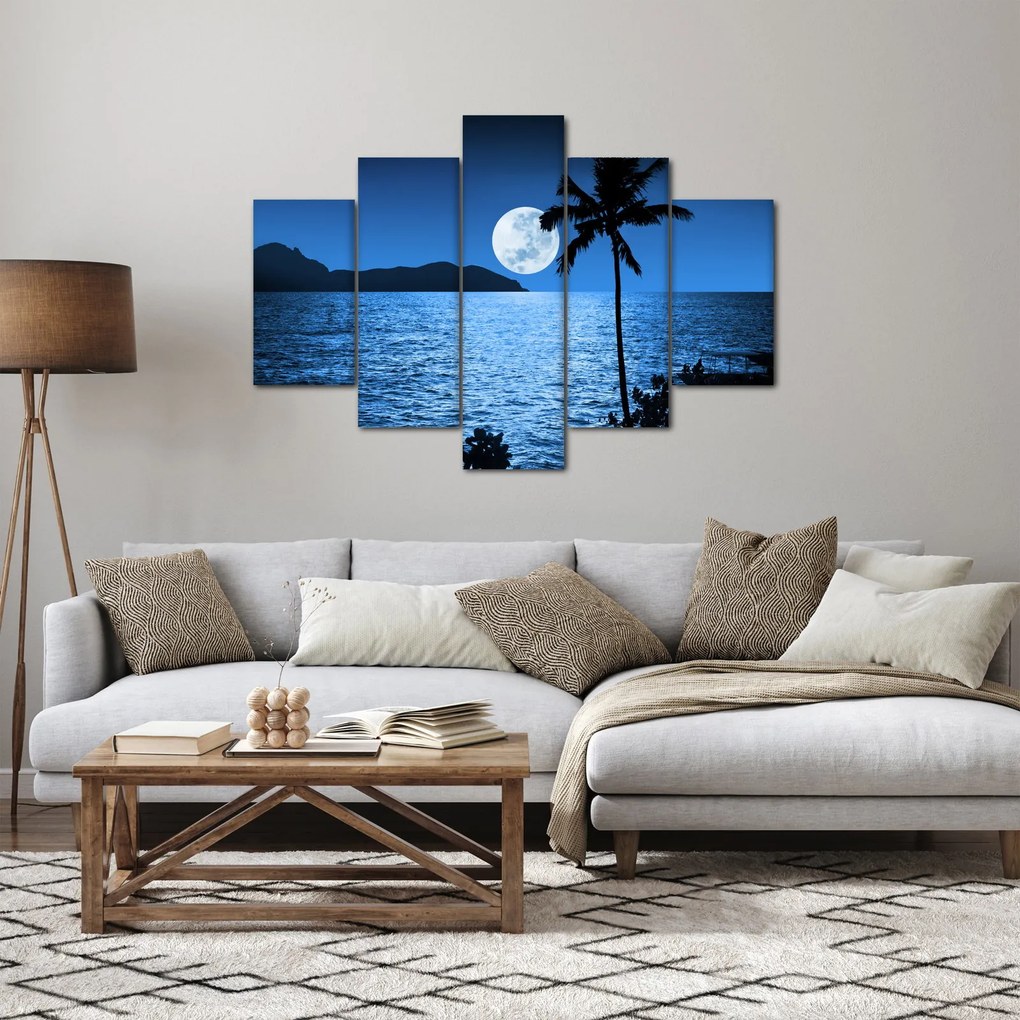 Kép - Hold a tenger felett (150x105 cm)