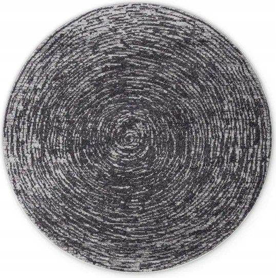Kerek szőnyeg nappaliba 120cm modern mintás,grafitszürke