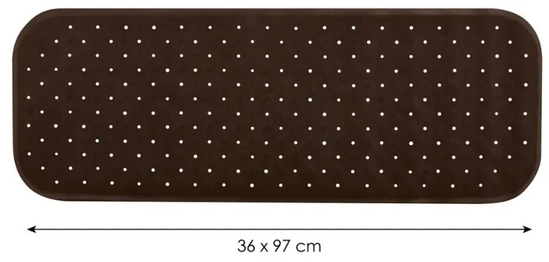 Spirella CLASS Premium csúszásgátló fürdőkádalátét, barna, 36 x 97 cm