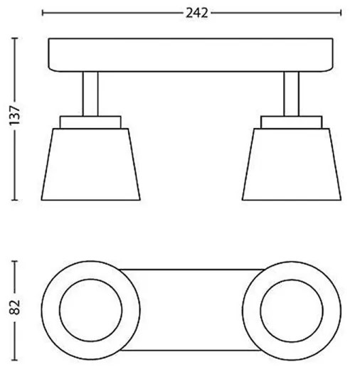 Philips 53342/31/16 - LED Spotlámpa DENDER 2xLED/4W/230V