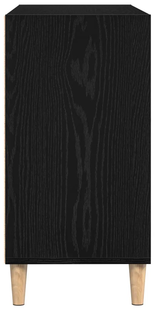 Fekete tölgyfa oldalszekrény 103,5x35x70 cm Műszaki fa