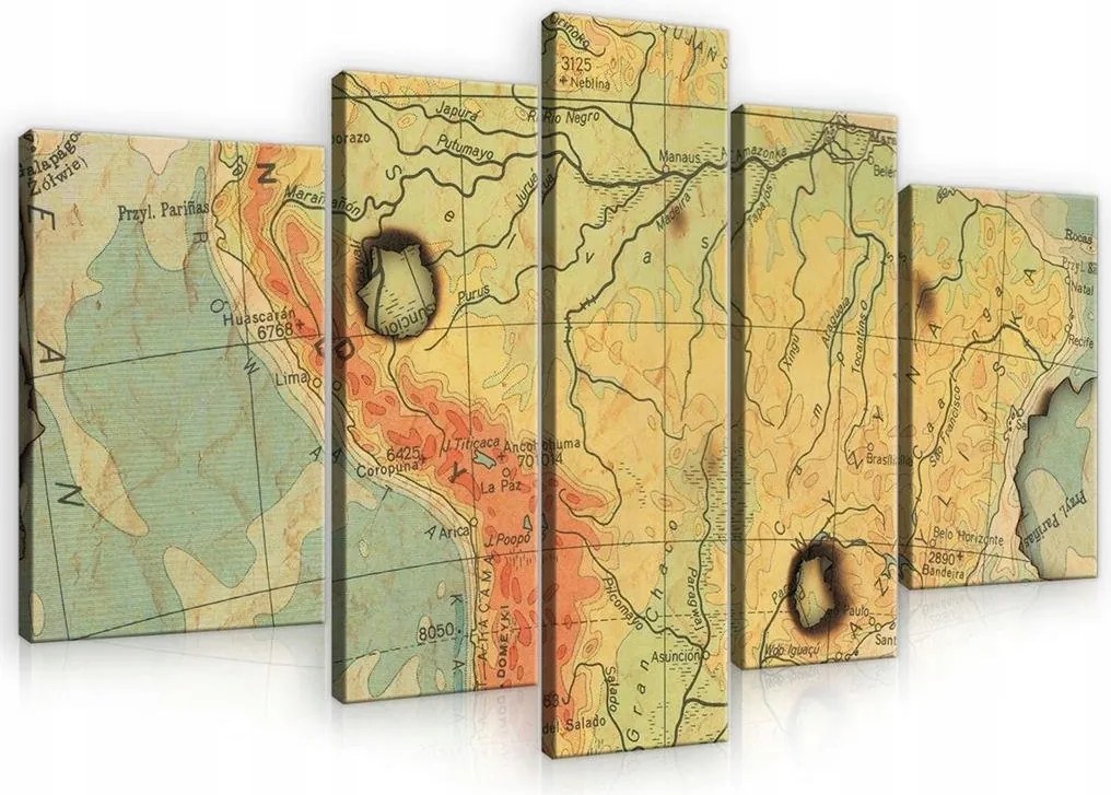 Falikép képek világtérkép 170x100