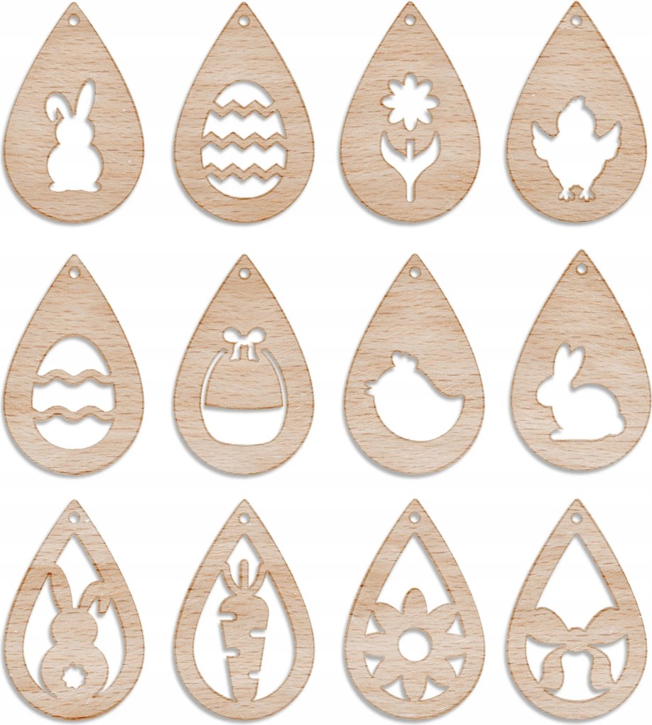 12 db Húsvéti Dísz, Tojás, Nyuszi, Hímestojás, Dekoráció Gyerekeknek