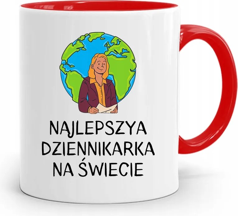 Piros Bögre Ajándék Riporter Újságírónak, fényképes nyomtatással