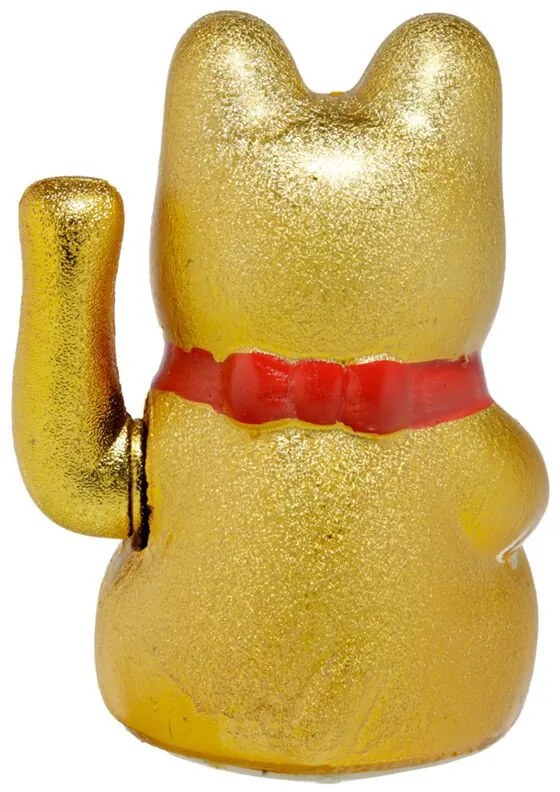 Maneki Neko Szerencsehozó Kerámia Macska, Integető Cica - 21cm