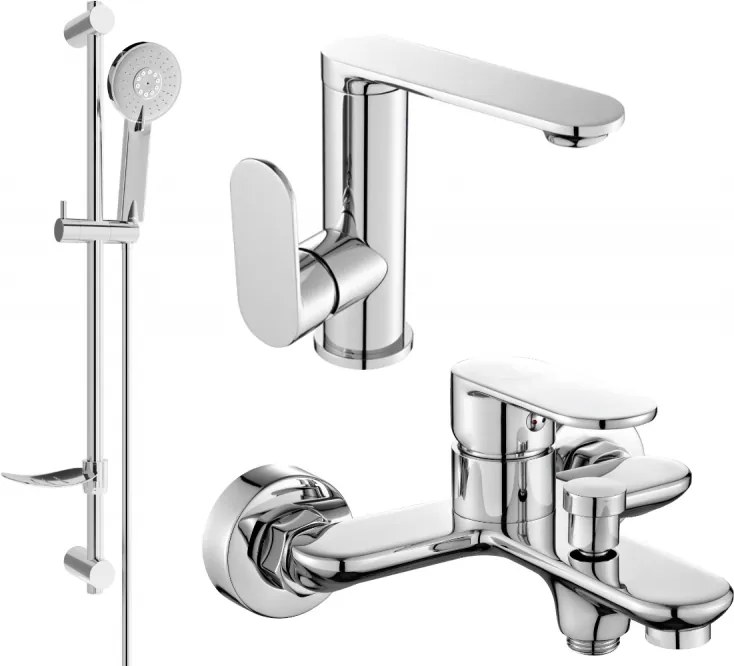 Mexen Milo DF40 kád csaptelep szett, króm - 713053DF40-00