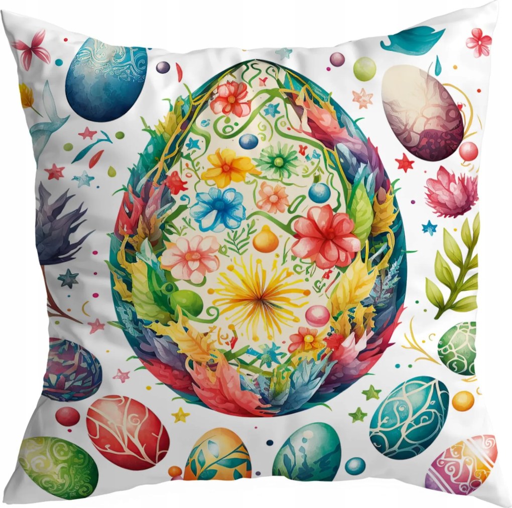 Húsvéti Díszpárnahuzat 40X40 CM Karácsonyi Húsvéti Tojás Virág Mintás 213