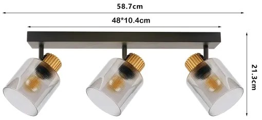 Brilagi - HYGGE 2xE14/15W/230V spotlámpa fekete/füstszínű