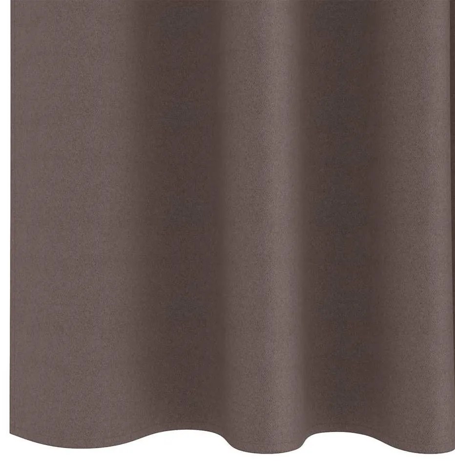 Függönyök függönyökkel 2 pcs sötétbarna 260x140cm Poliészter