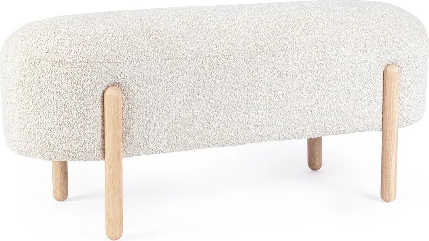 Krémszínű buklé párnázott pad Dayla – Bizzotto