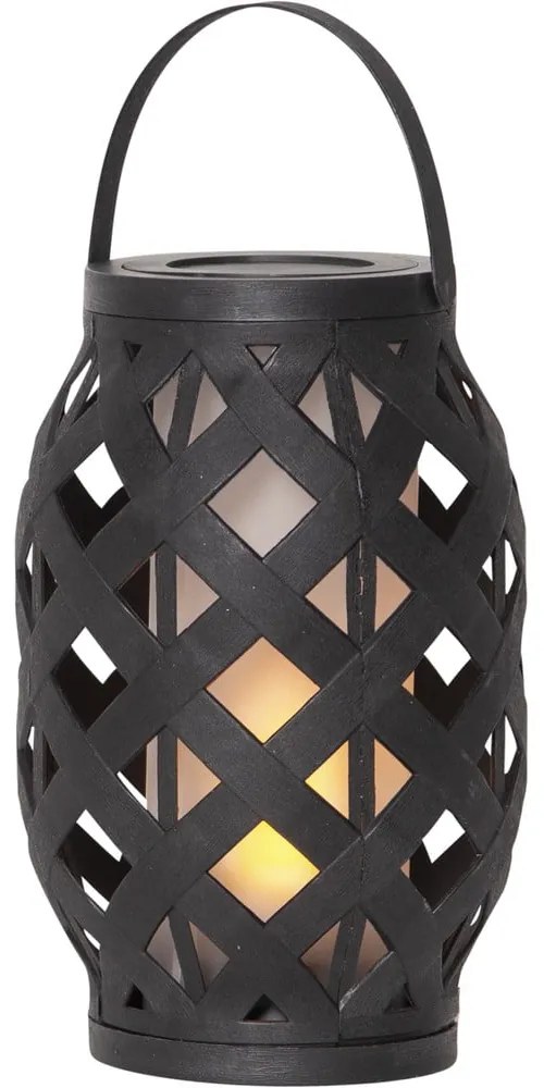 Flame Lantern fekete lámpás, magasság 23 cm - Star Trading