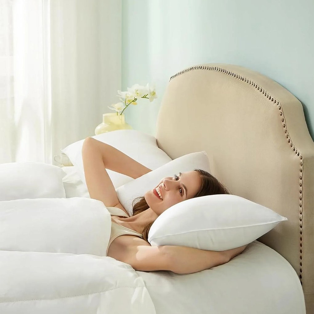 Párna 40 x 80 cm, párna tárolótáskával, felhőfehér