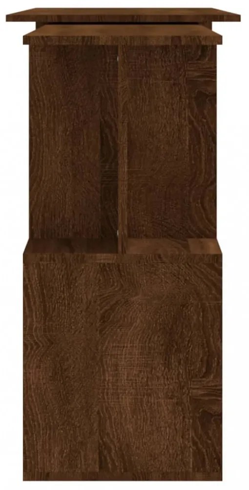barna tölgyszínű szerelt fa sarokasztal 200 x 50 x 76 cm
