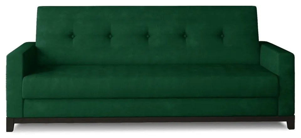Zöld bársony kinyitható-tárolóhelyes kanapé 216 cm Selene – ELTAP