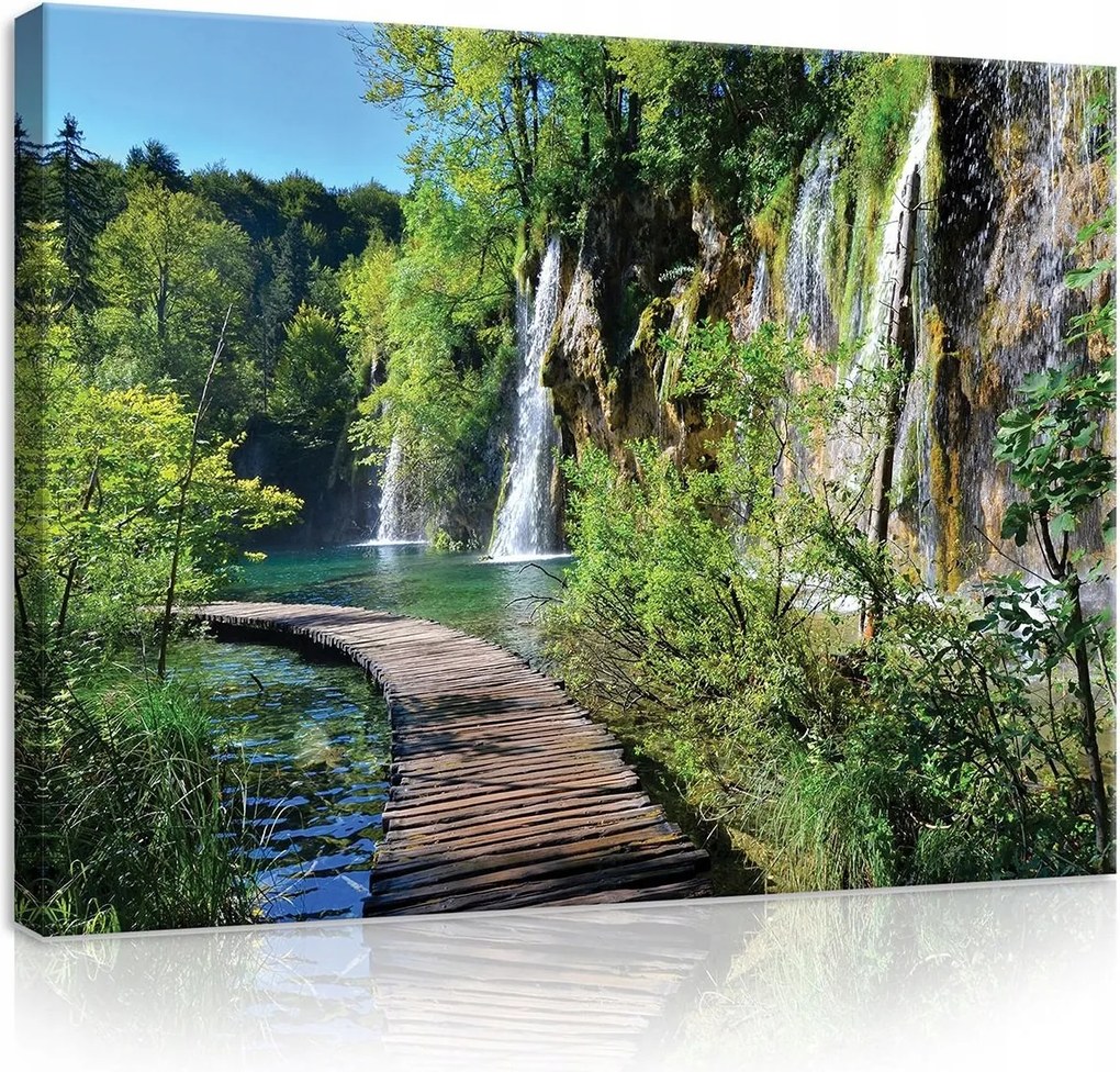 Falikép képek erdő vízesés képek 100x75