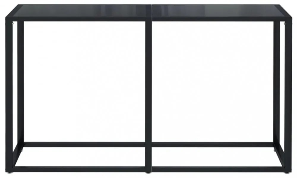 fekete edzett üveg tálalóasztal 140 x 35 x 75,5 cm