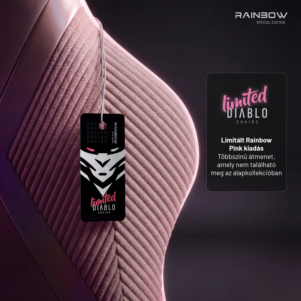 Rózsaszín szövet gamer szék X-Horn 2.0 Rainbow Pink, Normal