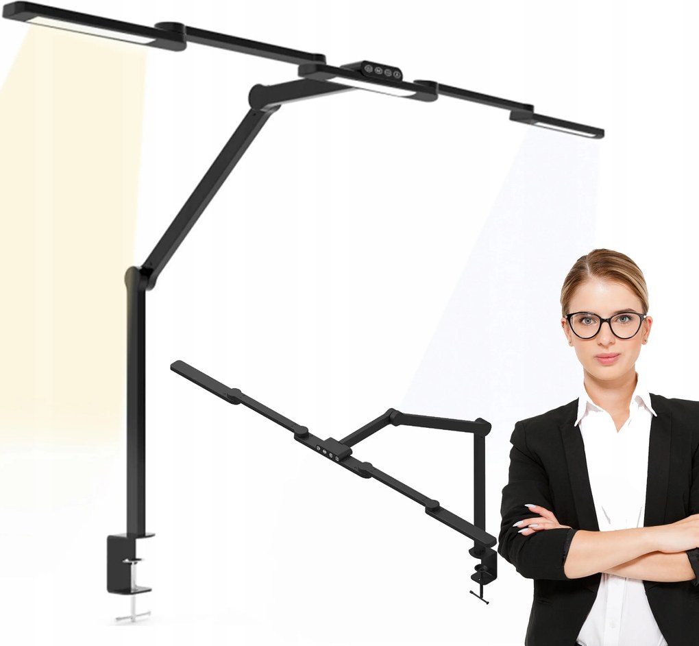 Asztali Led Lámpa Fényerő És Színszabályzó Hárompontos FEKETE1300 LM