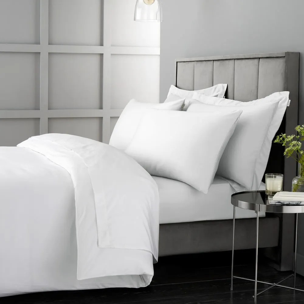 Fehér gumis pamut-szatén lepedő 185x200 cm Cotton Sateen – Bianca